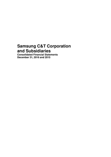 Thumbnail Samsung C&T Corporation Financial Statement 2016