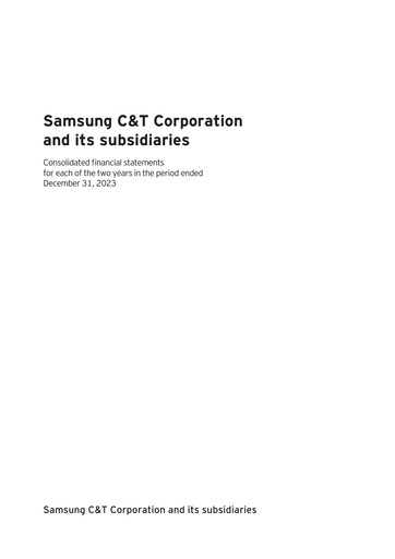 Thumbnail Samsung C&T Corporation Financial Statement 2023