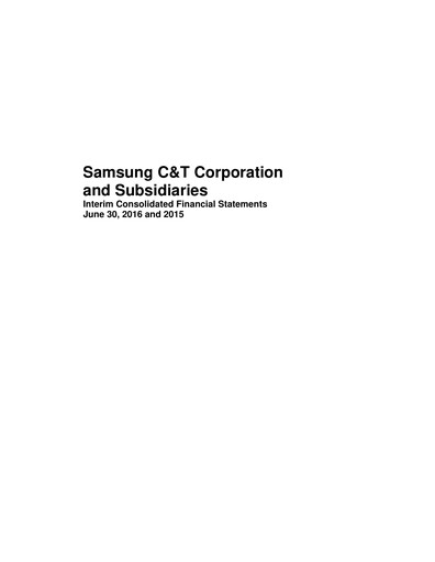 Thumbnail Samsung C&T Corporation Quarterly Report 2016-q2