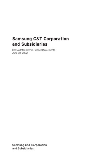 Thumbnail Samsung C&T Corporation Quarterly Report 2022-q2