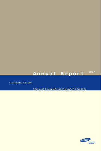 Thumbnail Samsung Fire & Marine Insurance Co., Ltd. Annual Report 1997-1998