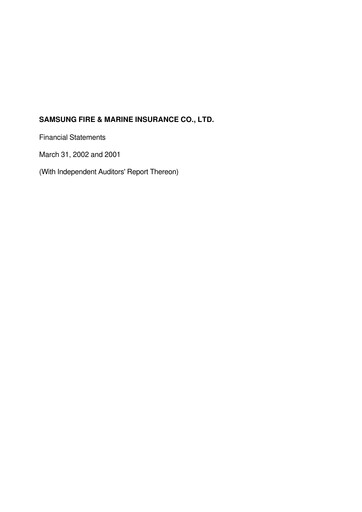 Thumbnail Samsung Fire & Marine Insurance Co., Ltd. Financial Statement 2001-2002