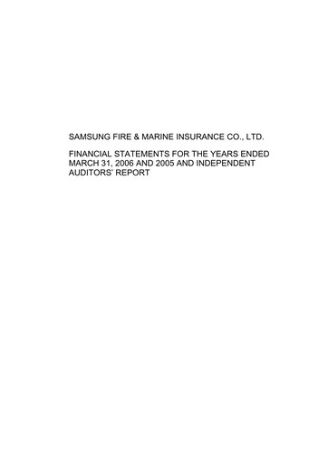 Thumbnail Samsung Fire & Marine Insurance Co., Ltd. Financial Statement 2005-2006
