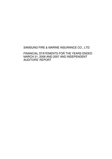 Thumbnail Samsung Fire & Marine Insurance Co., Ltd. Financial Statement 2007-2008