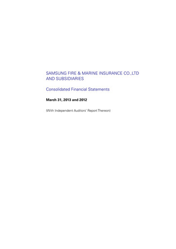Thumbnail Samsung Fire & Marine Insurance Co., Ltd. Financial Statement 2012-2013