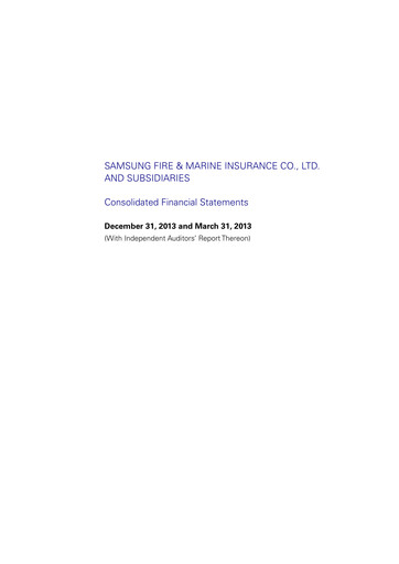 Thumbnail Samsung Fire & Marine Insurance Co., Ltd. Financial Statement 2013-9m