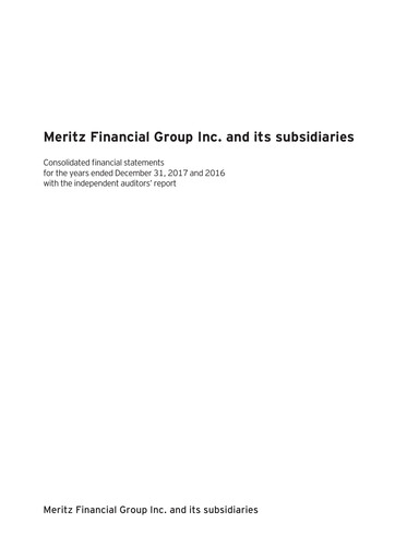 Thumbnail Meritz Financial Group Financial Statement 2017
