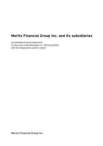 Thumbnail Meritz Financial Group Financial Statement 2019