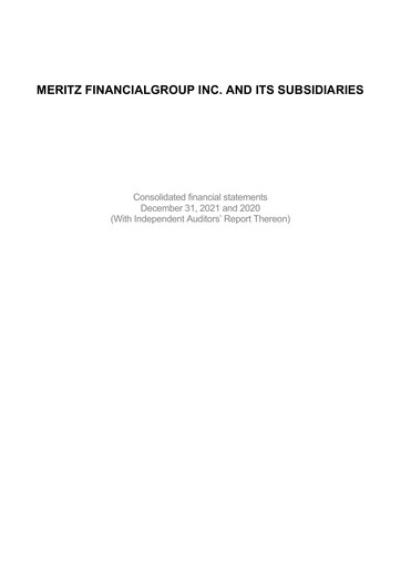 Thumbnail Meritz Financial Group Financial Statement 2021