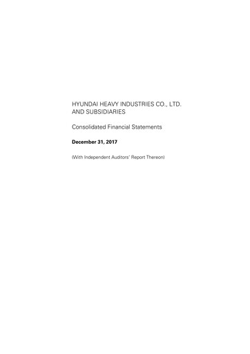 Thumbnail HD Korea Shipbuilding & Offshore Engineering Financial Statement 2017