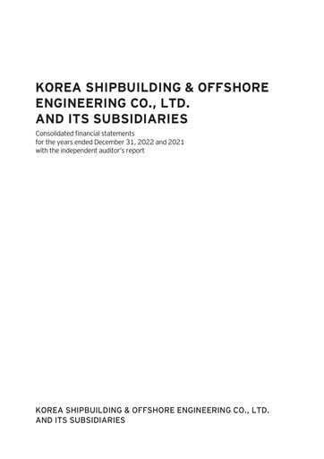 Thumbnail HD Korea Shipbuilding & Offshore Engineering Financial Statement 2022