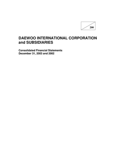 Thumbnail Posco International Financial Statement 2002-2003