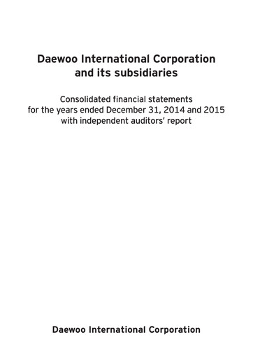 Thumbnail Posco International Financial Statement 2014-2015