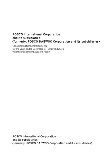 Thumbnail Posco International Financial Statement 2018-2019