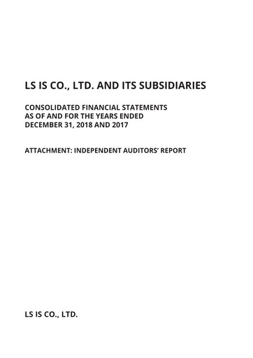 Thumbnail LS ELECTRIC Co., Ltd. Financial Statement 2018