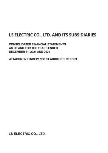 Thumbnail LS ELECTRIC Co., Ltd. Financial Statement 2021