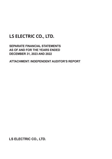 Miniature LS ELECTRIC Co., Ltd. Bilan financier 2023