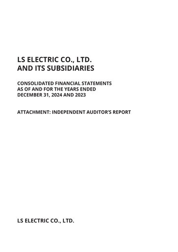 Thumbnail LS ELECTRIC Co., Ltd. Financial Statement 2024
