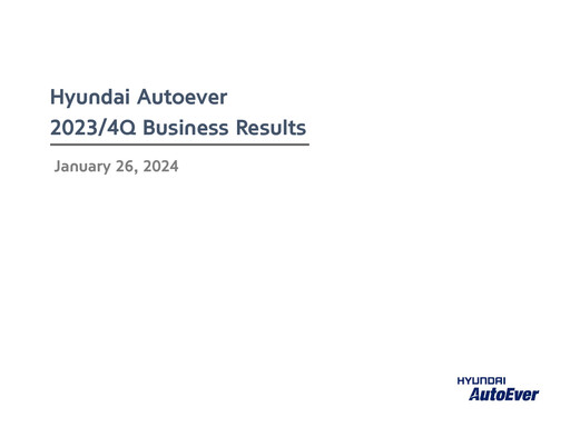 Miniature Hyundai Autoever Corporation Rapport trimestriel 2023-q4