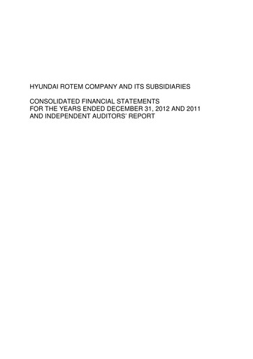 Thumbnail Hyundai Rotem Company Financial Statement 2012