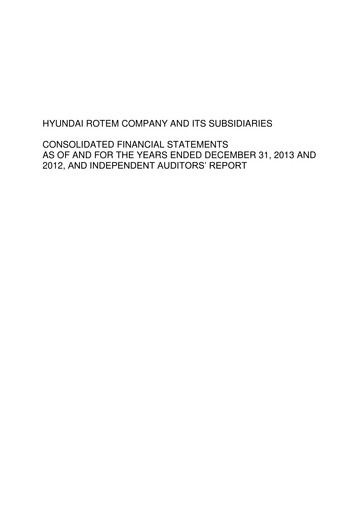 Thumbnail Hyundai Rotem Company Financial Statement 2013