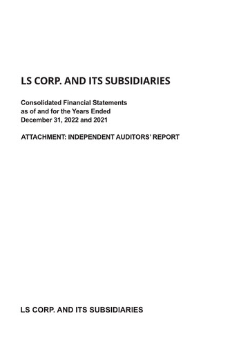 Miniature LS Corp. Bilan financier 2022