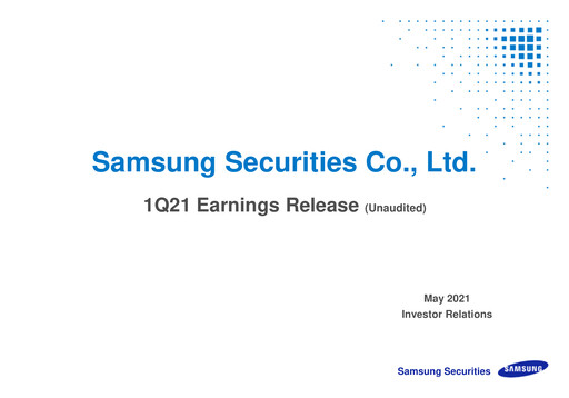 Thumbnail Samsung Securities Quarterly Report 2021-q1