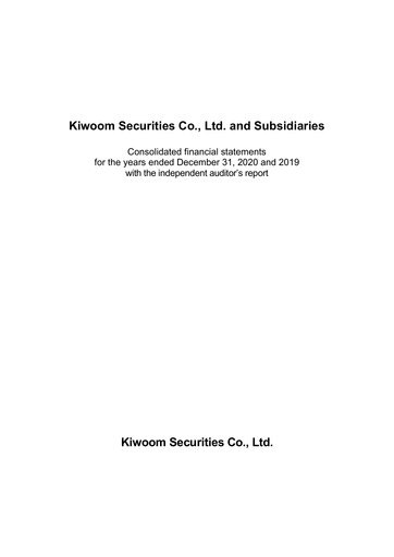 Thumbnail Kiwoom Securities Financial Statement 2020