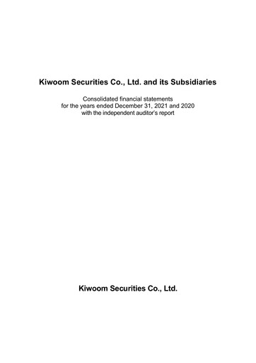Thumbnail Kiwoom Securities Financial Statement 2021