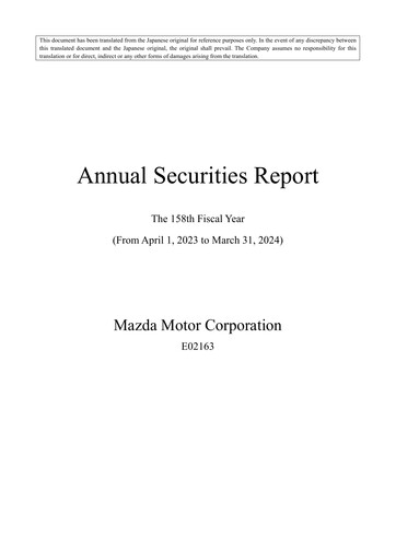 Thumbnail Mazda Financial Report 2024