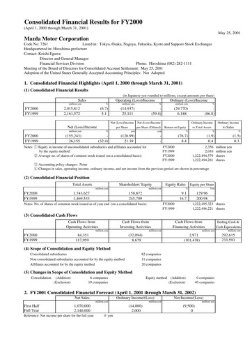 Thumbnail Mazda Financial Statement fy2000