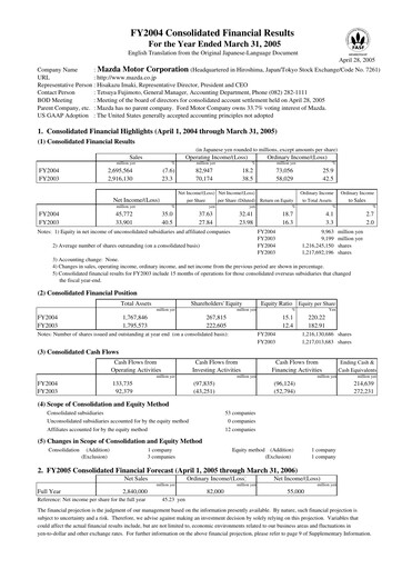 Thumbnail Mazda Financial Statement fy2004