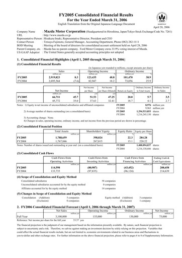 Thumbnail Mazda Financial Statement fy2005