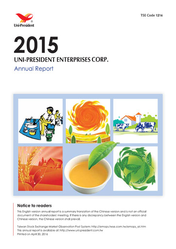 Thumbnail Uni-President Enterprises Annual Report 2015