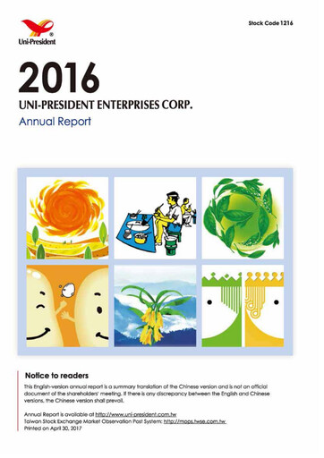 Thumbnail Uni-President Enterprises Annual Report 2016