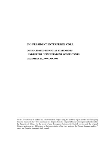 Thumbnail Uni-President Enterprises Financial Statement 2009