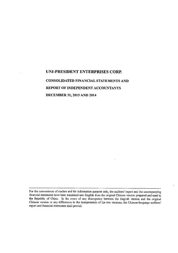 Thumbnail Uni-President Enterprises Financial Statement 2015