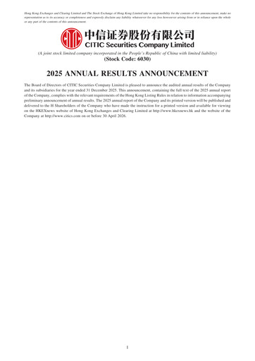 Vorschaubild CITIC Securities
 Jahresbericht 2025