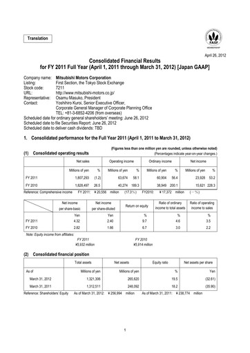 Thumbnail Mitsubishi Motors Financial Statement fy2011