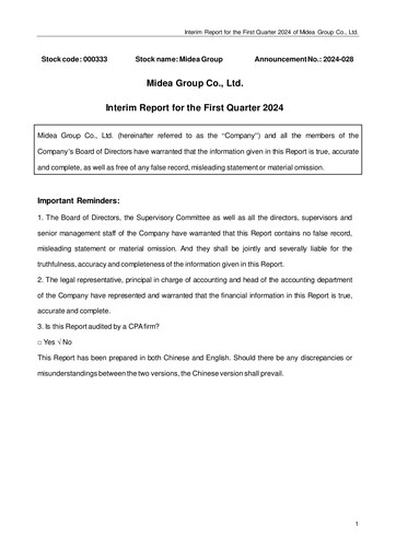 Thumbnail Midea Quarterly Report 2024-q1