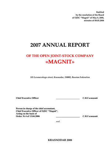 Thumbnail Magnit
 Annual Report 2007