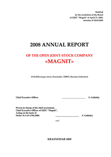 Thumbnail Magnit
 Annual Report 2008