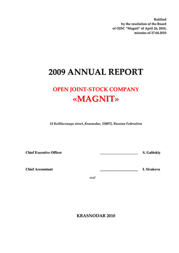 Thumbnail Magnit
 Annual Report 2009