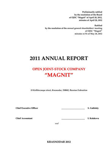 Thumbnail Magnit
 Annual Report 2011