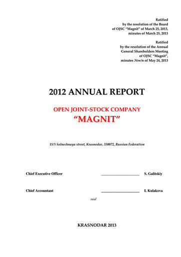 Thumbnail Magnit
 Annual Report 2012