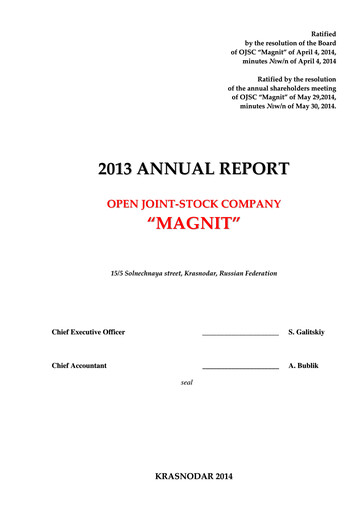 Thumbnail Magnit
 Annual Report 2013