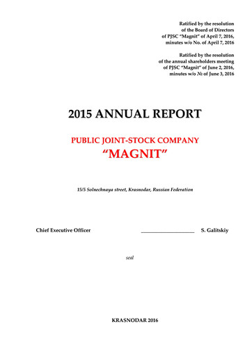 Thumbnail Magnit
 Annual Report 2015