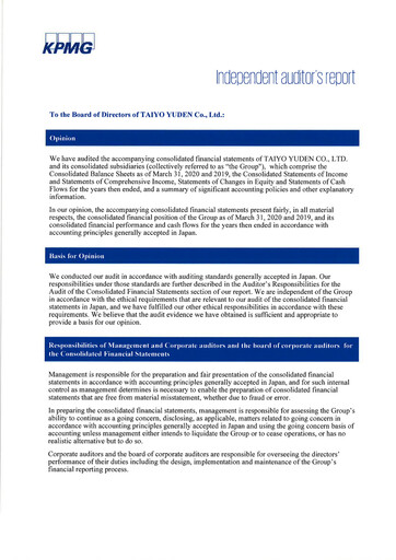 Vorschaubild Taiyo Yuden Finanzmitteilung fy2019