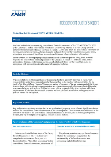 Vorschaubild Taiyo Yuden Finanzmitteilung fy2020