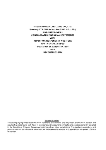 Thumbnail MFHC Financial Statement 2004